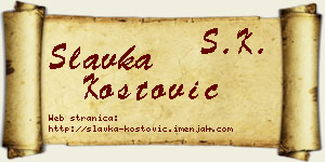 Slavka Kostović vizit kartica